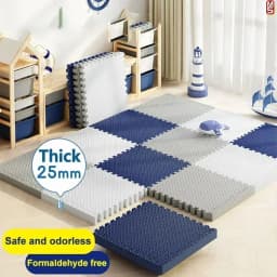 8Pcs/2.5cm Thick Nonslip Baby Crawling Play Mat Soundproof Puzzle Gym Mat for Children's Room and Eco-Friendly Puzzle Mat