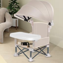 Baby Feeding Chair Foldable baby feeding booster chair With sunshade and removable tray Portable High Chair Folding Booster Seat