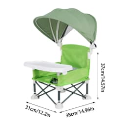 Baby Feeding Chair Foldable baby feeding booster chair With sunshade and removable tray Portable High Chair Folding Booster Seat