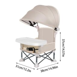 Baby Feeding Chair Foldable baby feeding booster chair With sunshade and removable tray Portable High Chair Folding Booster Seat