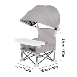 Baby Feeding Chair Foldable baby feeding booster chair With sunshade and removable tray Portable High Chair Folding Booster Seat