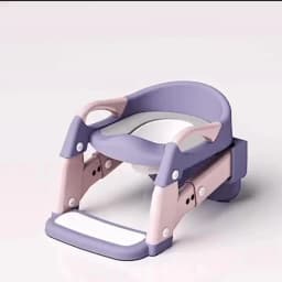 Kids Potty Training Seat With Steps, 3 In 1 Toddler Toilet Ladder Seat, Soft Mat Non-slip Splash Guard Toilet Seat (Grey)