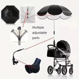 UV Protection Baby Stroller Umbrella With Clamp Universal Sunscree Rainproof Stroller Covers Umbrella Baby Stroller Accessories