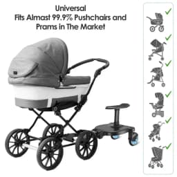 Twins Baby Stroller Pedal Adapter Stroller Accessorie Second Children Auxiliary Trailer Twins Scooter Standing Plate with Seat