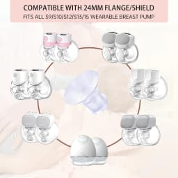 Flange Inserts 13/15/17/19/21mm Compatible with Momcozy S12/S12pro/S9/S9 pro, for TSRETE/Spectra/Medela 24mm Shield/Flanges