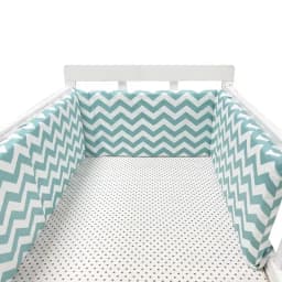 Nordic Stars Baby Bed Thicken Bumpers Zipper Design One-piece Crib Around Cushion Cot Protector Pillows 200*30 CM