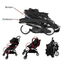MomTan® Baby Stroller Accessories Armrest PU Leather Bumper Bar Handrail Extend Footboard Compatible with Babyzen YOYO 2  YOYO 3