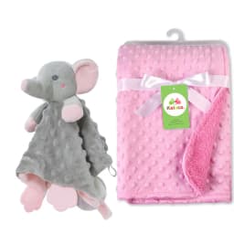 Personalized Baby Blanket Custom Name Soft Minky Dot 2-Piece Blanket Set Baby Shower Gift for Boys Girls