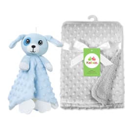 Personalized Baby Blanket Custom Name Soft Minky Dot 2-Piece Blanket Set Baby Shower Gift for Boys Girls