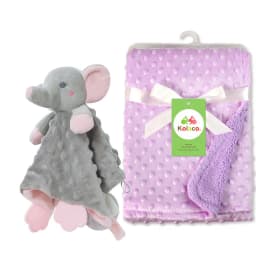 Personalized Baby Blanket Custom Name Soft Minky Dot 2-Piece Blanket Set Baby Shower Gift for Boys Girls