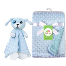 Personalized Baby Blanket Custom Name Soft Minky Dot 2-Piece Blanket Set Baby Shower Gift for Boys Girls