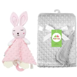 Personalized Baby Blanket Custom Name Soft Minky Dot 2-Piece Blanket Set Baby Shower Gift for Boys Girls