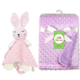 Personalized Baby Blanket Custom Name Soft Minky Dot 2-Piece Blanket Set Baby Shower Gift for Boys Girls
