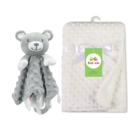 Personalized Baby Blanket Custom Name Soft Minky Dot 2-Piece Blanket Set Baby Shower Gift for Boys Girls