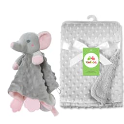 Personalized Baby Blanket Custom Name Soft Minky Dot 2-Piece Blanket Set Baby Shower Gift for Boys Girls
