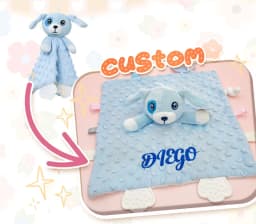 Personalized Baby Blanket Custom Name Soft Minky Dot 2-Piece Blanket Set Baby Shower Gift for Boys Girls