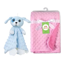 Personalized Baby Blanket Custom Name Soft Minky Dot 2-Piece Blanket Set Baby Shower Gift for Boys Girls