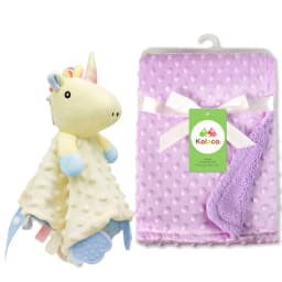 Personalized Baby Blanket Custom Name Soft Minky Dot 2-Piece Blanket Set Baby Shower Gift for Boys Girls