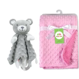 Personalized Baby Blanket Custom Name Soft Minky Dot 2-Piece Blanket Set Baby Shower Gift for Boys Girls