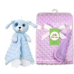 Personalized Baby Blanket Custom Name Soft Minky Dot 2-Piece Blanket Set Baby Shower Gift for Boys Girls