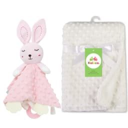 Personalized Baby Blanket Custom Name Soft Minky Dot 2-Piece Blanket Set Baby Shower Gift for Boys Girls