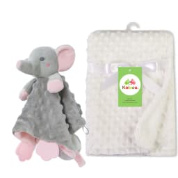 Personalized Baby Blanket Custom Name Soft Minky Dot 2-Piece Blanket Set Baby Shower Gift for Boys Girls