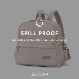 Soboba Stylish Diaper Backpack for Women Solid Fashion Waterproof Large Capacity Multi-funcional Nappy Changing Bag with 2 Strap