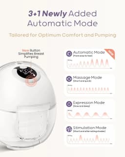 BornBL S32 Hands-Free Breast Pump, Wearable Breastfeeding Pump 4 Modes 9 Levels , Electric Breastmilk Pump Portable, 24mm Flange