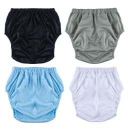 3pcs Solid Color Waterproof iaper for Adults Washable Reusable Diaper Care Pants Leak-proof Pants Waterproof Eldly Diaper Cover