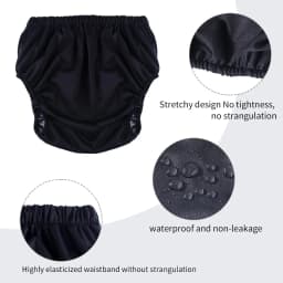 3pcs Solid Color Waterproof iaper for Adults Washable Reusable Diaper Care Pants Leak-proof Pants Waterproof Eldly Diaper Cover