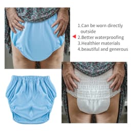 3pcs Solid Color Waterproof iaper for Adults Washable Reusable Diaper Care Pants Leak-proof Pants Waterproof Eldly Diaper Cover