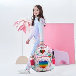 Meetbelify 16.5'' POP Backpack for Girls Kids Elementary Preschool Student with Lunch Box Pencil Case 3 in 1