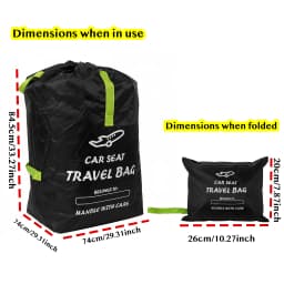 Portable Car Seat Travel Bag for Infant Carriers & Boosters – Adjustable Shoulder Straps, Convenient Carry Handle, Heavy-Duty Pr