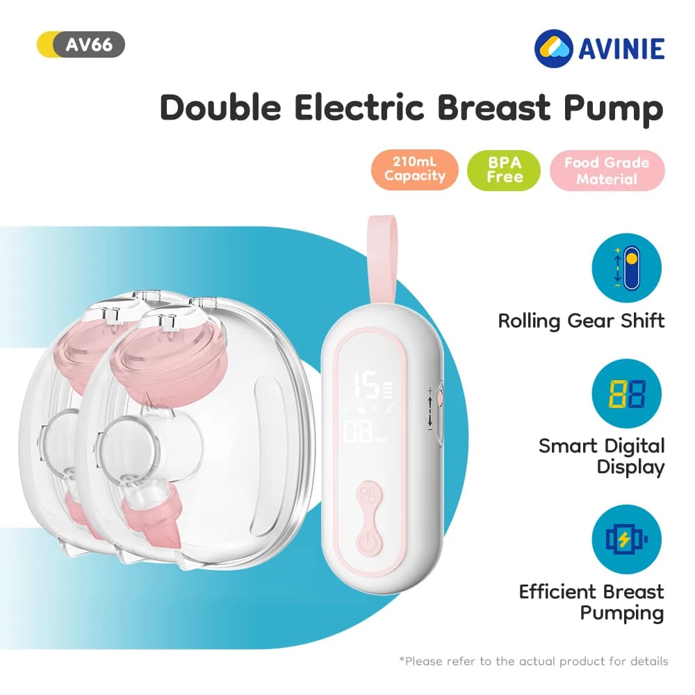 MAMIJOY AV66 Wearable Breast Pump Portable Low Noise Breastfeeding Pump with 4 Modes 15 Levels Double Electric Breast Milk Pump