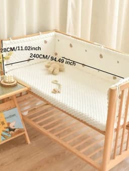Railing Thicken Bumper Crib around Protector for Baby Room Decor Solid Color Baby Crib Fence Cotton Bed Protection