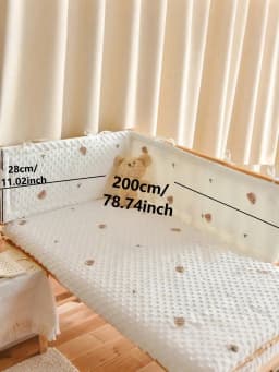Railing Thicken Bumper Crib around Protector for Baby Room Decor Solid Color Baby Crib Fence Cotton Bed Protection