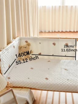 Railing Thicken Bumper Crib around Protector for Baby Room Decor Solid Color Baby Crib Fence Cotton Bed Protection