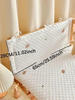 Railing Thicken Bumper Crib around Protector for Baby Room Decor Solid Color Baby Crib Fence Cotton Bed Protection