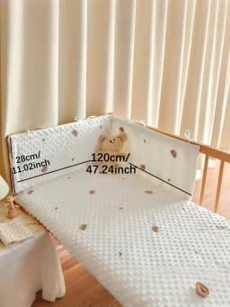 Railing Thicken Bumper Crib around Protector for Baby Room Decor Solid Color Baby Crib Fence Cotton Bed Protection