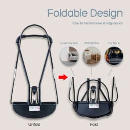 AnGku Baby Rocking Chair Foldable Baby Swing Chair for 0-12 Months Three-speed Height Adjustment Baby Bouncer with Toys