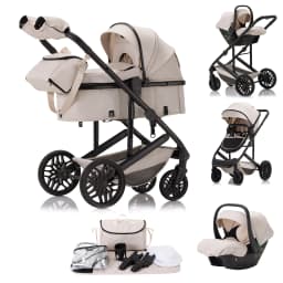 Luxurious 3 in 1 Portable Travel Baby Stroller High Landscape Aluminum Frame Foldable Pram Newborn Infant Four-Wheel Carriage