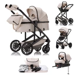 Luxurious 3 in 1 Portable Travel Baby Stroller High Landscape Aluminum Frame Foldable Pram Newborn Infant Four-Wheel Carriage