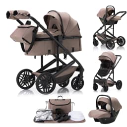 Luxurious 3 in 1 Portable Travel Baby Stroller High Landscape Aluminum Frame Foldable Pram Newborn Infant Four-Wheel Carriage