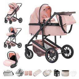 Luxurious 3 in 1 Portable Travel Baby Stroller High Landscape Aluminum Frame Foldable Pram Newborn Infant Four-Wheel Carriage