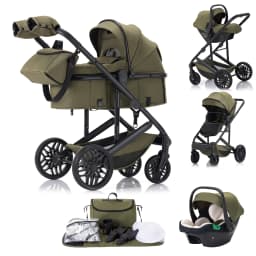 Luxurious 3 in 1 Portable Travel Baby Stroller High Landscape Aluminum Frame Foldable Pram Newborn Infant Four-Wheel Carriage