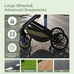 Luxurious 3 in 1 Portable Travel Baby Stroller High Landscape Aluminum Frame Foldable Pram Newborn Infant Four-Wheel Carriage