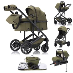 Luxurious 3 in 1 Portable Travel Baby Stroller High Landscape Aluminum Frame Foldable Pram Newborn Infant Four-Wheel Carriage