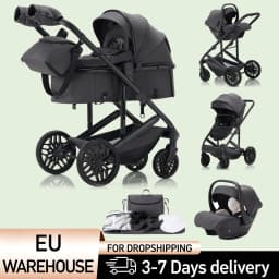 Luxurious 3 in 1 Portable Travel Baby Stroller High Landscape Aluminum Frame Foldable Pram Newborn Infant Four-Wheel Carriage