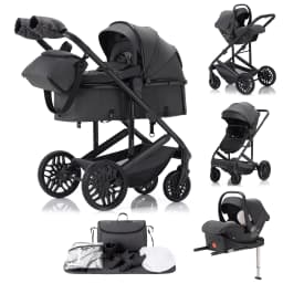 Luxurious 3 in 1 Portable Travel Baby Stroller High Landscape Aluminum Frame Foldable Pram Newborn Infant Four-Wheel Carriage