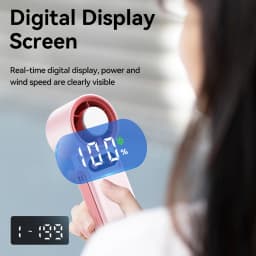 Portable Handheld Fan LED Digital Display With Refrigeration Board 90° Foldable 199Gear Strong Wind Speed 8000mAh F16